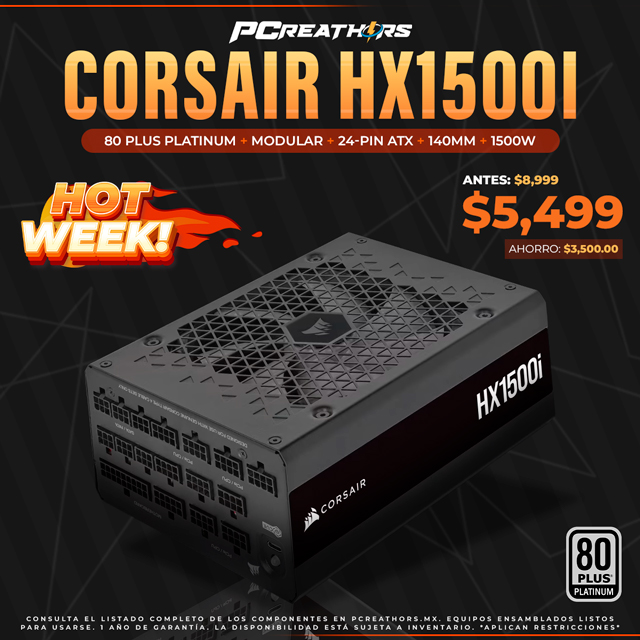 HOTSALE030 - Fuente de Poder Corsair HX1500i Platinum