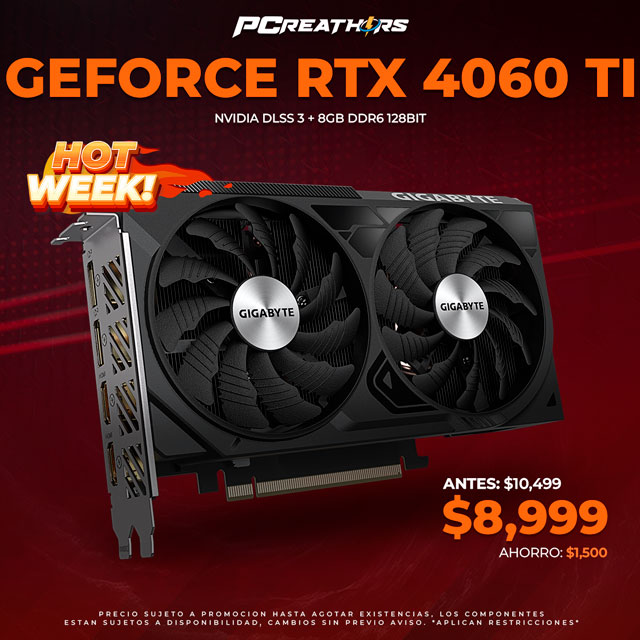 HW25 - Tarjeta de Video Gigabyte NVIDIA GeForce RTX 4060 Ti WINDFORCE OC 8G, 8GB, 128-bit GDDR6, PCI Express 4.0