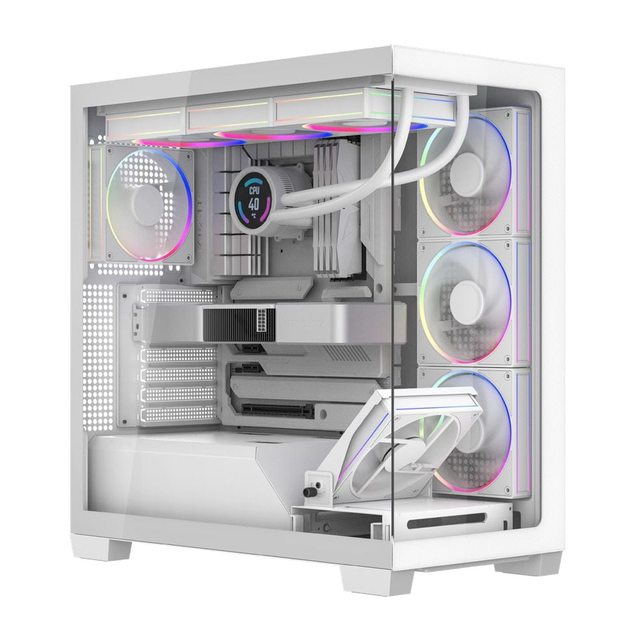 Gabinete Balam Rush Tank Polar 7900, Midi-Tower, ATX/Micro-ATX/Mini-ITX, USB 2.0/3.0, sin Fuente, 5 Ventiladores Instalados, Blanco