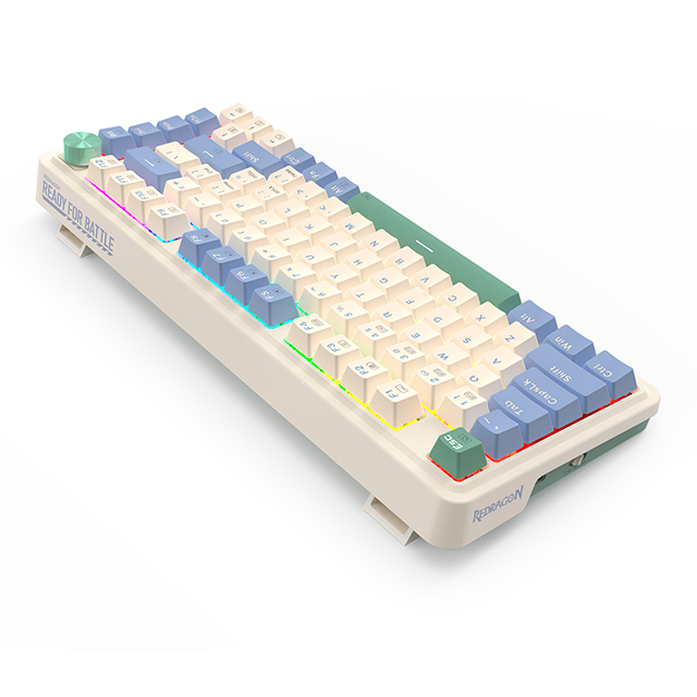 Teclado Gamer Redragon Ucal K673 RGB, 75%, Switch Red, Inalambrico, Blanco, Español