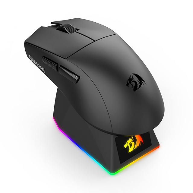 Mouse Gamer Redragon KING M999 Ultra , Inalámbrico, USB/2.4GHz/Bluetooth, 1000DPI-45000DPI, Negro, Incluye Base de Recarga