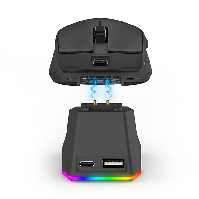 Mouse Gamer Redragon KING M999 Ultra , Inalámbrico, USB/2.4GHz/Bluetooth, 1000DPI-45000DPI, Negro, Incluye Base de Recarga
