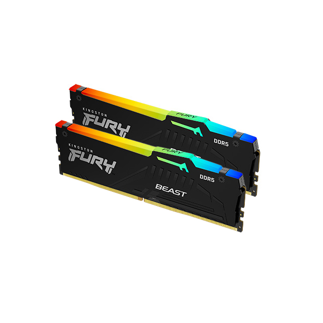 Kit Memoria RAM Kingston FURY Beast RGB DDR5, 6000MHz, 32GB (2 x 16GB), On-Die ECC, CL36, XMP y EXPO