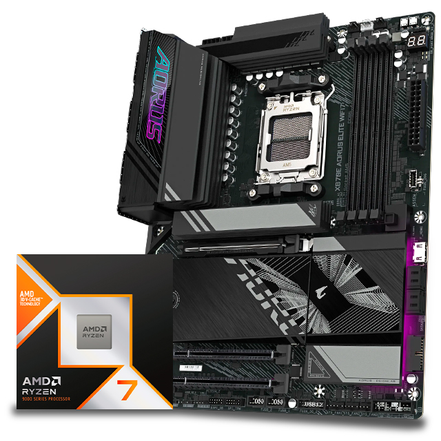 PROCESADOR AMD RYZEN 7 9800X3D + X870 AORUS ELITE