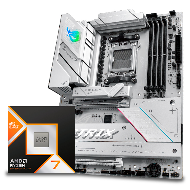 PROCESADOR AMD RYZEN 7 9800X3D + B850 ROG STRIX BLANCA