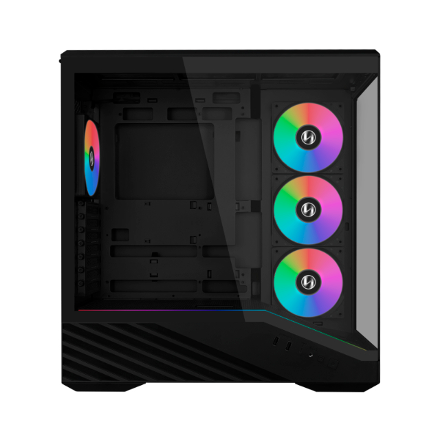 Gabinete Lian Li V100R BLACK con Ventana, E-ATX/ATX/Micro-ATX/Mini-ITX, USB 3.0, sin Fuente, 4 Ventiladores Instalados, Negro