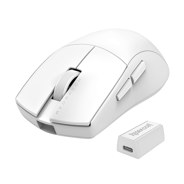 Mouse Gamer Redragon KING M916W-PRO 4K , Alámbrico/Inalámbrico, USB/Bluetooth/RF 2.4, 1000DPI-26000DPI, Blanco