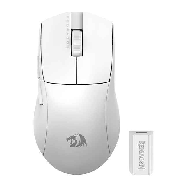 Mouse Gamer Redragon KING M916W-PRO 4K , Alámbrico/Inalámbrico, USB/Bluetooth/RF 2.4, 1000DPI-26000DPI, Blanco