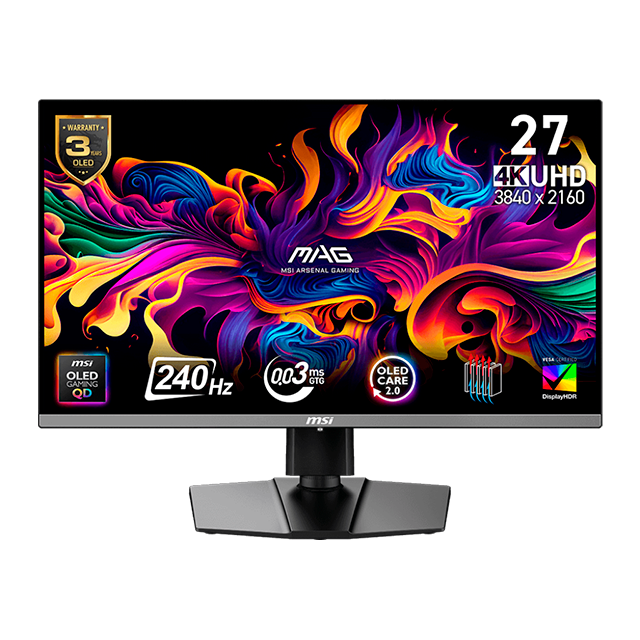 Monitor Gamer MSI MAG 272UP QD-OLED X24 QD-OLED 26.5", 3840x2160 4K Ultra HD, 240Hz, HDMI/DisplayPort, Negro