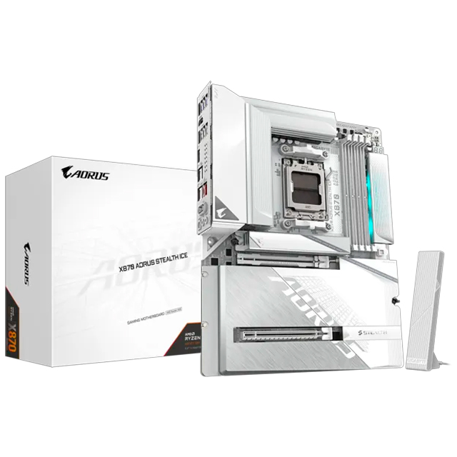 Tarjeta Madre AORUS X870 STEALTH ICE, ATX, Socket AM5, AMD X870, 256GB DDR5, HDMI para AMD
