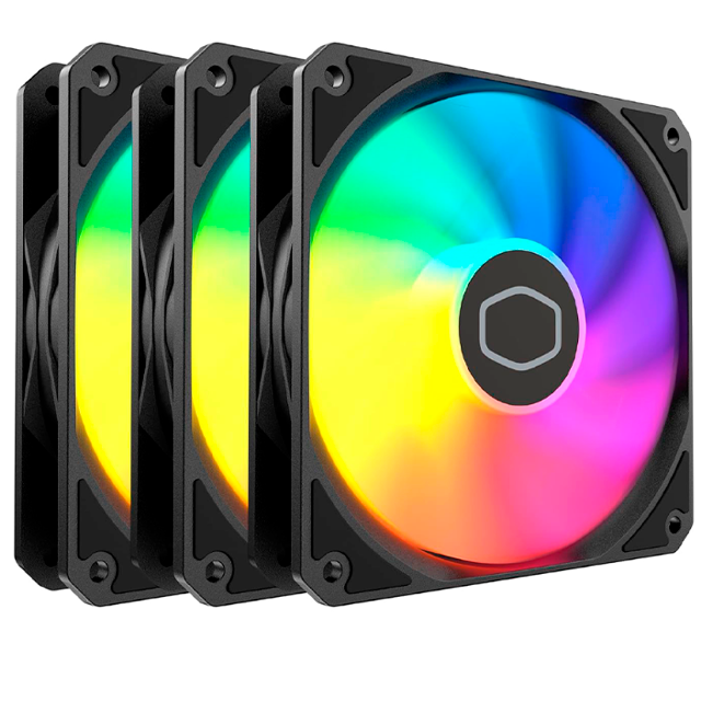 Ventilador Cooler Master MF120 LITE, 3x 120mm, 1750RPM, ARGB, Negro