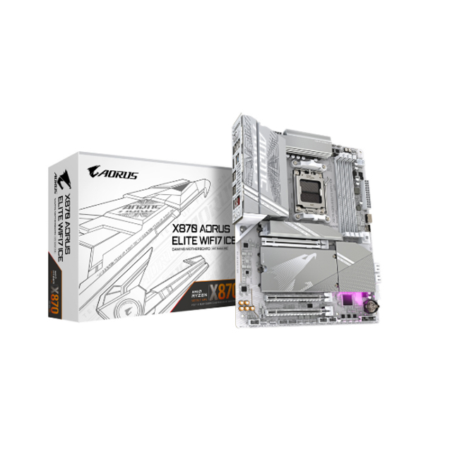 Tarjeta Madre AORUS X870 AORUS ELITE WIFI7 ICE, ATX, Socket AM5, AMD X870, 256GB DDR5, HDMI para AMD