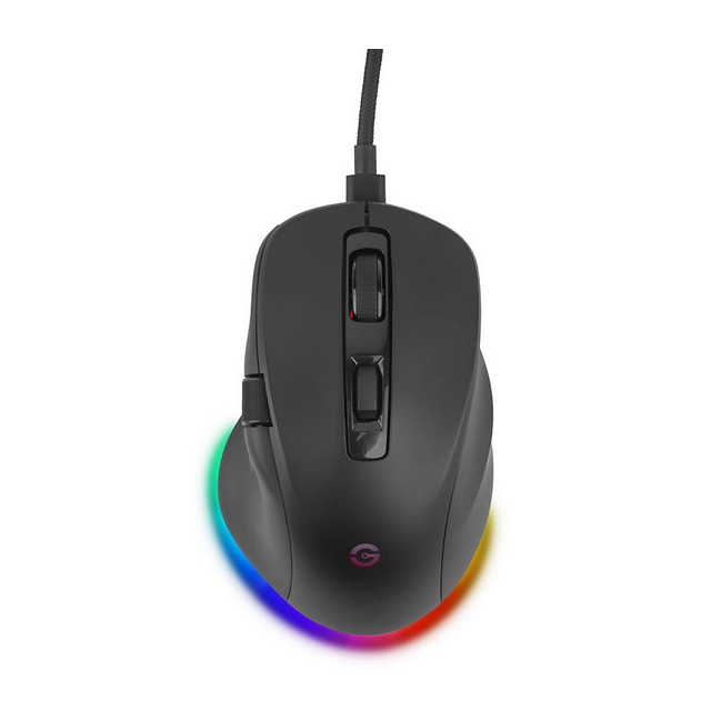 Mouse Gamer Getttech GGM-RGBTR-01, Inalámbrico/Alámbrico, Bluetooth, USB, 6400DPI, Negro