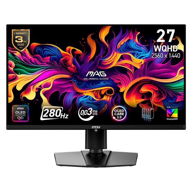 Monitor Gamer MSI MAG 271QP QD-OLED X28 26.5", 2560x1440, 280Hz, HDMI/DisplayPort, Negro
