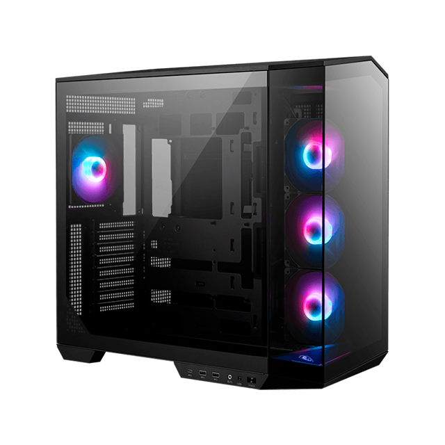 Gabinete MSI MAG PANO 100R PZ, Midi-Tower, ATX/Micro-ATX/Mini-ITX, USB 3.0, sin Fuente, 4 Ventiladores Instalados, Negro