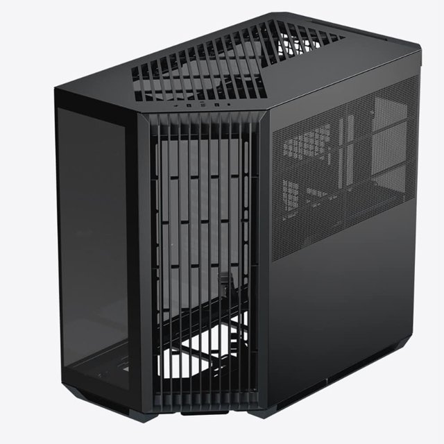 Gabinete APNX V1, Mid Tower, ATX, Micro ATX, mini-ITX, USB 3.2, Negro