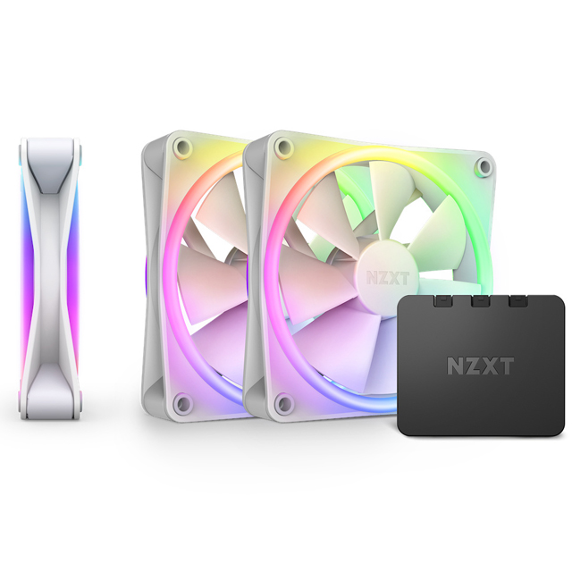 Ventilador NZXT F120 RGB, 120mm, 500 - 1800RPM, Blanco - 3 Piezas 