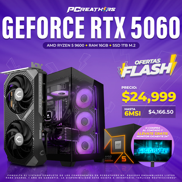 OFB01 - EQUIPO AMD Ryzen 5 9600 + RAM 16GB + GeForce RTX 5060