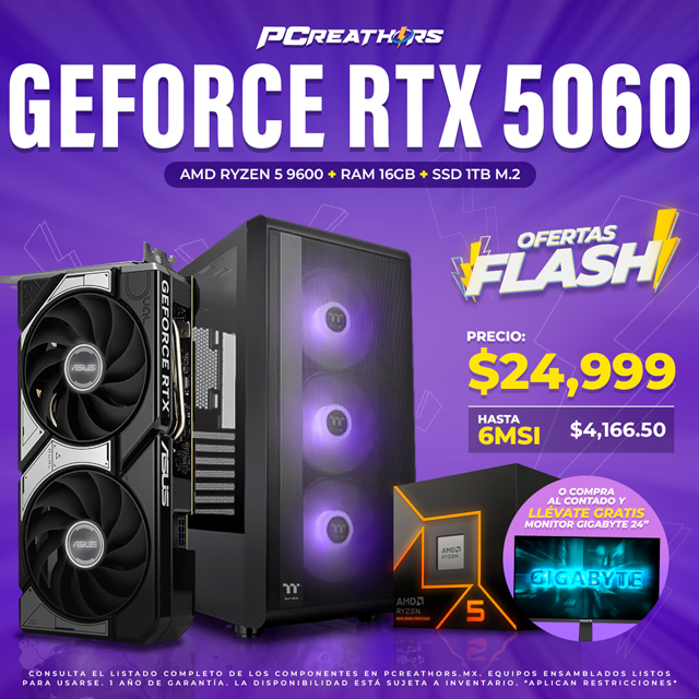 OFB015 - EQUIPO AMD Ryzen 5 9600 + RAM 16GB + GeForce RTX 5060