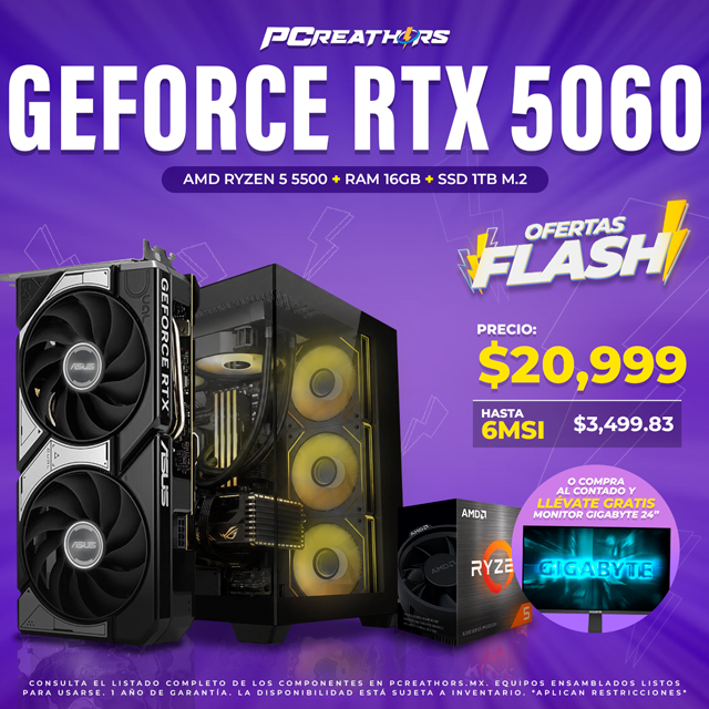 OFB019 - EQUIPO AMD Ryzen 5 5500 + RAM 16GB + GeForce RTX 5060