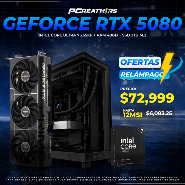 OFR001 - Equipo Intel Core Ultra 7 265KF + 48GB RAM + GeForce RTX 5080