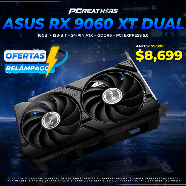OFR009 - Tarjeta de Video ASUS AMD Radeon RX 9060 XT DUAL, 16GB