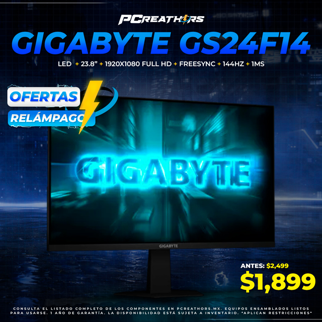 OFR010 - Monitor Gamer Gigabyte GS24F14 LED 23.8"
