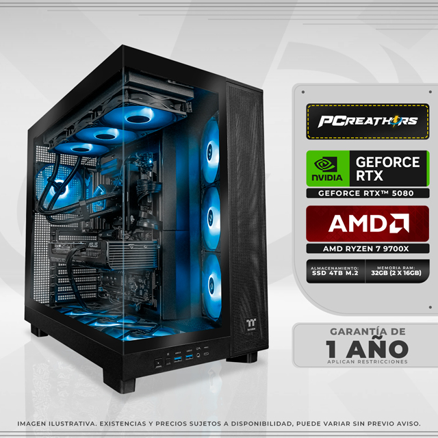 PCRB004 - Equipo AMD Ryzen 7 9700X + 32GB (2 X 16GB) + GeForce RTX 5080