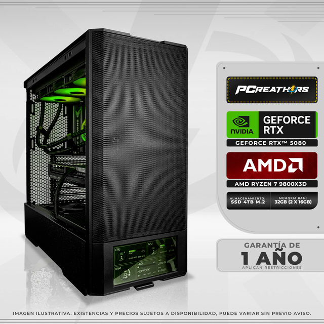 PCRB006 - Equipo AMD Ryzen 7 9800X3D + 32GB (2 X 16GB) + GeForce RTX 5080