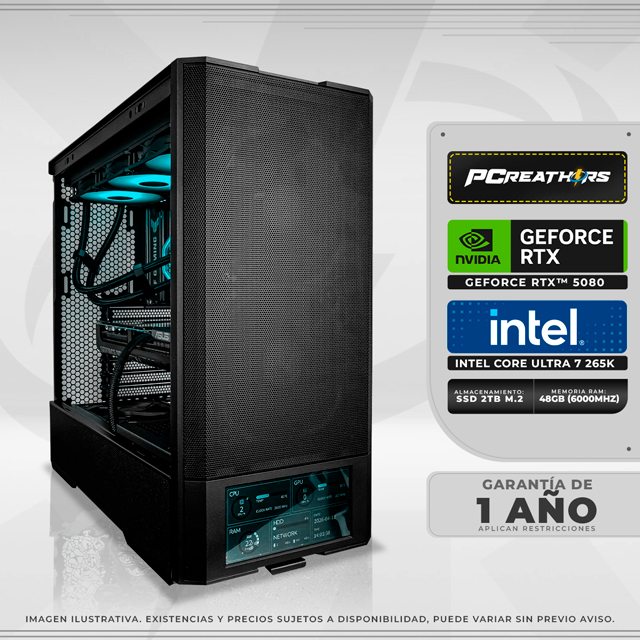 PCRB013 - Equipo Intel Core Ultra 7 265K + RAM 48GB + GeForce RTX 5080 (12 MESES SIN INTERESES)