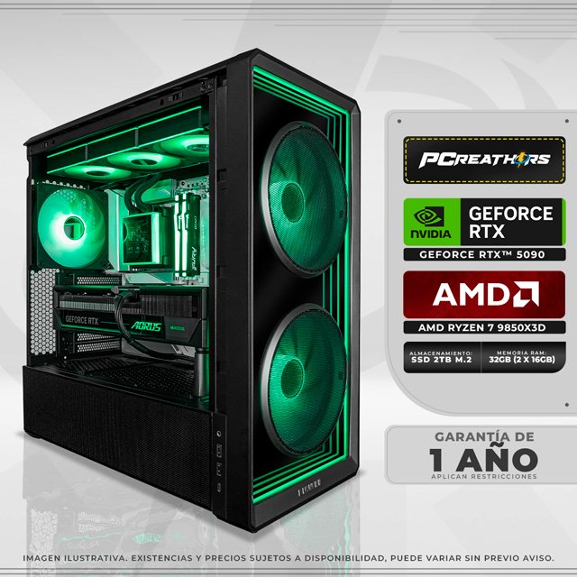 PCRB035 - EQUIPO AMD Ryzen 7 9850X3D + 32GB (2 X 16GB) + GeForce RTX 5090