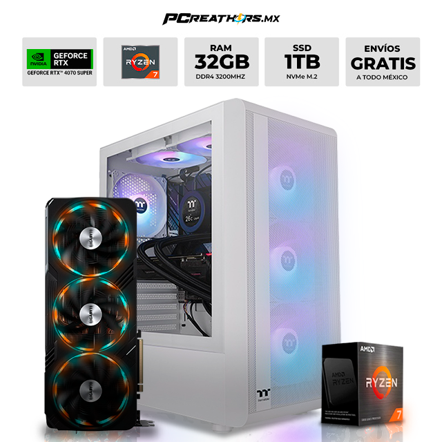 PCRA067 - EQUIPO AMD Ryzen 7 5700X + 32GB  (2x 16GB) + GeForce RTX 4070 SUPER