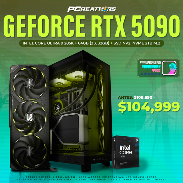 PCRA601 - Equipo Intel Core Ultra 9 285K + 64GB (2 x 32GB) + GeForce RTX 5090