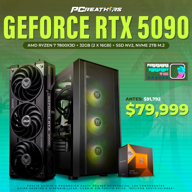 PCRA604 - Equipo AMD Ryzen 7 7800X3D + 32GB (2 x 16GB) + GeForce RTX 5090