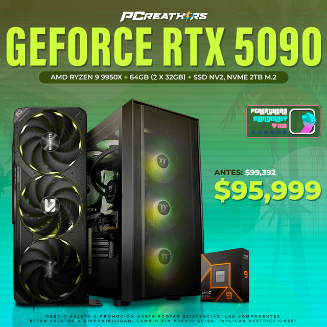 PCRA606 - Equipo AMD Ryzen 9 9950X + 64GB - 2 x 32GB + GeForce RTX 5090