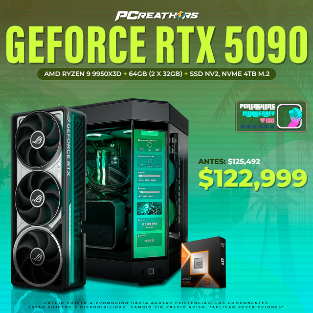 PCRA607 - Equipo AMD Ryzen 9 9950X3D + 64GB (2 x 32GB) + GeForce RTX 5090