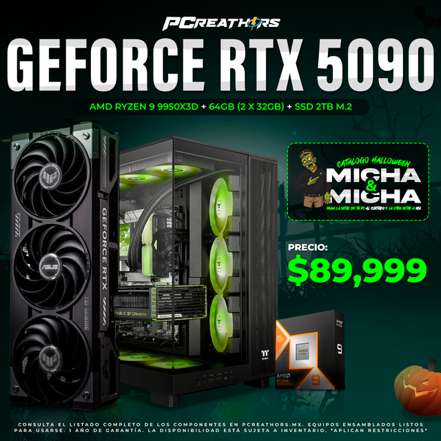 PCRA757 - Equipo AMD Ryzen 9 9950X3D + 64GB - 2 x 32GB + GeForce RTX 5090