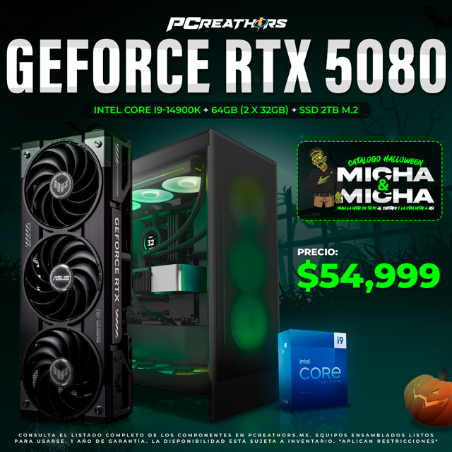 PCRA769 - Equipo Intel Core i9-14900K + 64GB (2 x 32GB) + GeForce RTX 5080