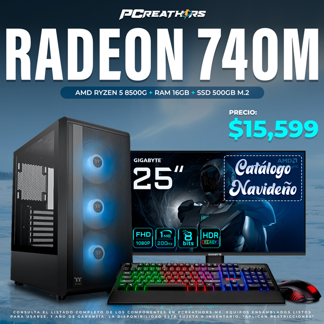 PCRA816 - Equipo AMD Ryzen 5 8500G + 16GB RAM + SSD 500GB