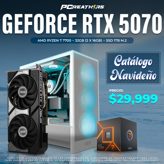 PCRA822 - Equipo AMD Ryzen 7 7700 + 32GB - 2 x 16GB + GeForce RTX 5070