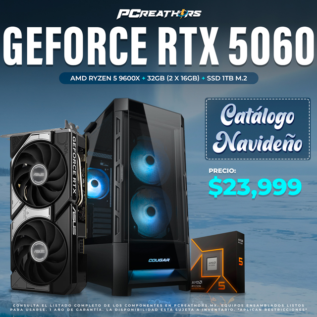 PCRA840 - EQUIPO AMD Ryzen 5 9600X + 32GB (2 x 16GB) + GeForce RTX 5060