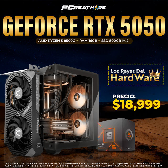 PCRA872 - Equipo AMD Ryzen 5 8500G + 16GB RAM + GeForce RTX 5050