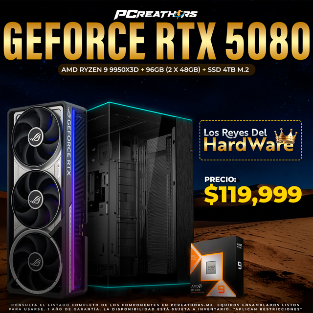 PCRA895 - Equipo AMD Ryzen 9 9950X3D + 96GB 2X48GB + GeForce RTX 5080