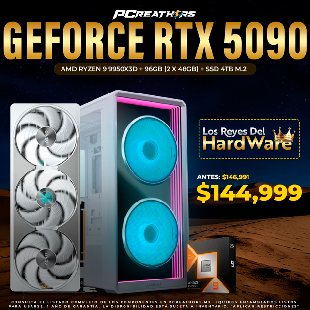 PCRA905 - Equipo AMD Ryzen 9 9950X3D + 96GB 2X48GB + GeForce RTX 5090