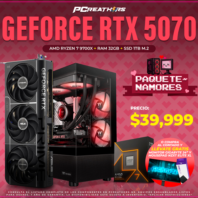 PCRA917 - Equipo AMD Ryzen 7 9700X + 32GB RAM + GeForce RTX 5070