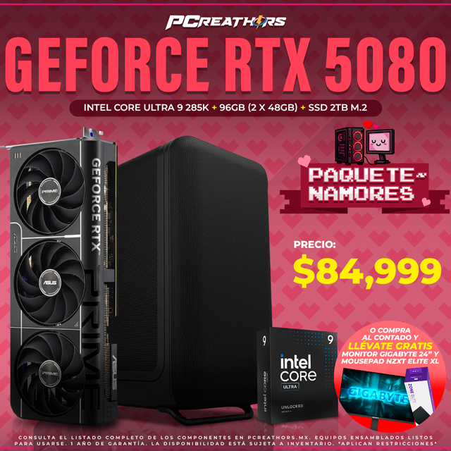 PCRA930 - Equipo Intel Core Ultra 9 285K + 96GB (2 x 48GB) + GeForce RTX 5080