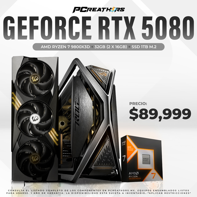 PCRA980 - EQUIPO AMD Ryzen 7 9800X3D + 32GB (2x16GB) + GeForce RTX 5080 Crimson Desert™
