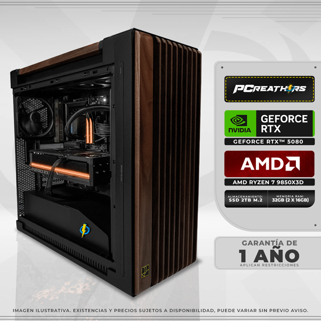 PCRB030 - Equipo AMD Ryzen 7 9850X3D + 32GB (2x16GB) + GeForce RTX 5080