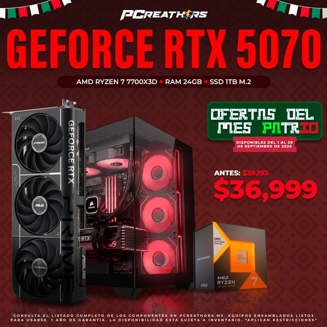 PCRB106 - Equipo AMD Ryzen 7 7700X3D + RAM 24GB + Geforce RTX 5070