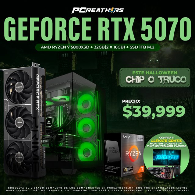 PCRB133 - Equipo AMD Ryzen 7 5800X3D + 32GB (2x16GB) + GeForce RTX 5070
